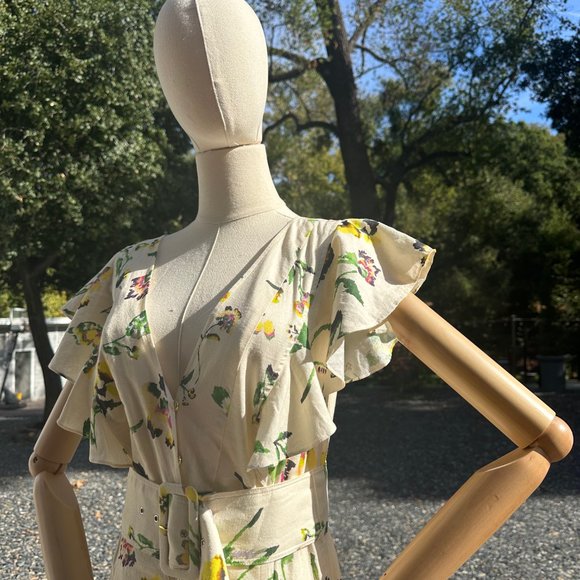 Tanya Taylor Floral Print Midi Length Dress (Size: 4) - Picture 2 of 6